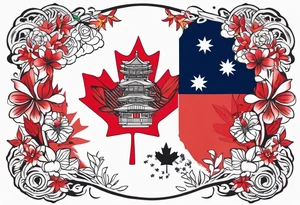 Australia and Canada long distance relationship tattoo idea