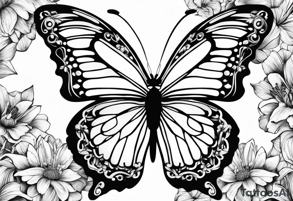 Butterfly with electronic tattoo idea