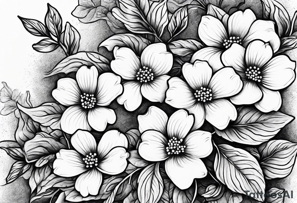 Chimney tops Smokey mountains dogwood branches tattoo idea