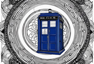 Tardis entering vortex with three gallifrayen circles behind tattoo idea