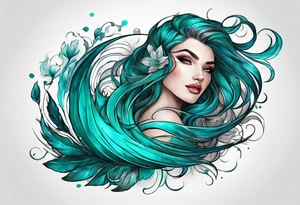 The name Drew with teal tattoo idea
