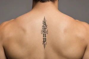 Atnp in old English calligraphy up 
and down tattoo idea