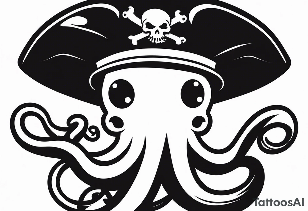 octopus wearing a pirate hat tattoo idea