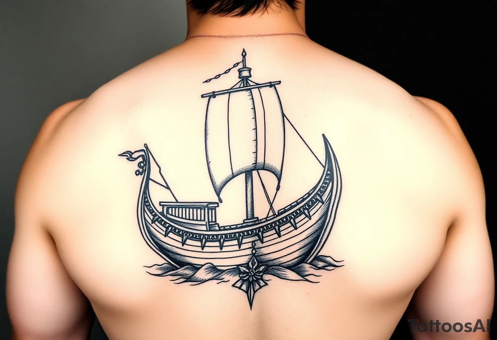 vikink ship,frontal tattoo idea