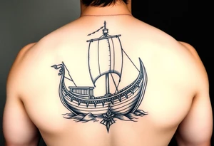 vikink ship,frontal tattoo idea