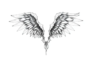 Long Angelwings tattoo idea