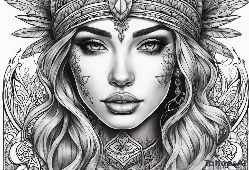 Resurrection Beautiful woman rising from her dead self to inner peace and self-love tattoo idea
