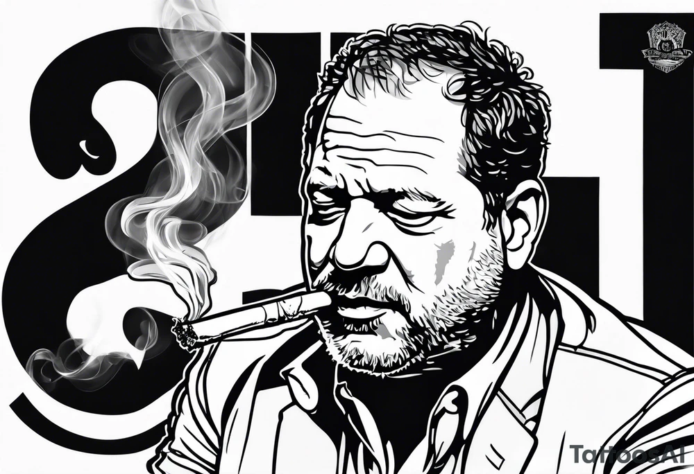 Harvey Weinstein smoking cigarette tattoo idea