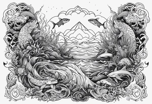 Sea mythick creatures tattoo idea