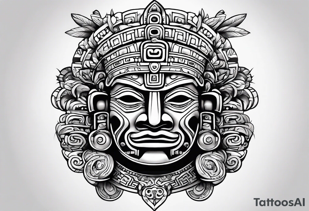 Glyph Mayan sculpture tattoo idea