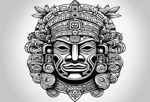 Glyph Mayan sculpture tattoo idea