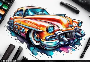 futuristic time machine car tattoo idea