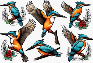 Kingfisher taking flight tattoo idea
