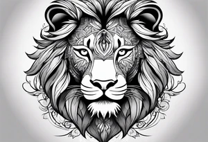 Half Lion eye half lady eye tattoo idea