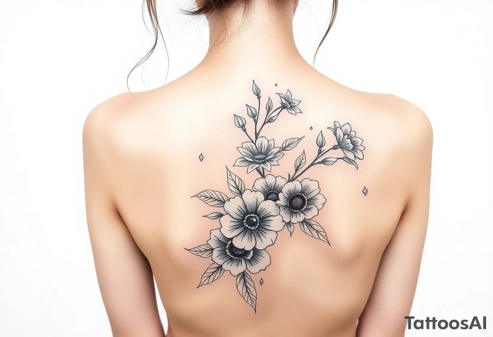 Floral spine tattoo tattoo idea