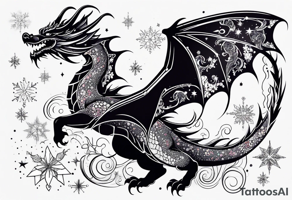 Constellation, dragon kawaii young ,snowflake tattoo idea