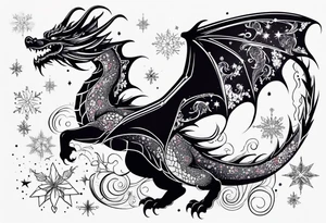 Constellation, dragon kawaii young ,snowflake tattoo idea