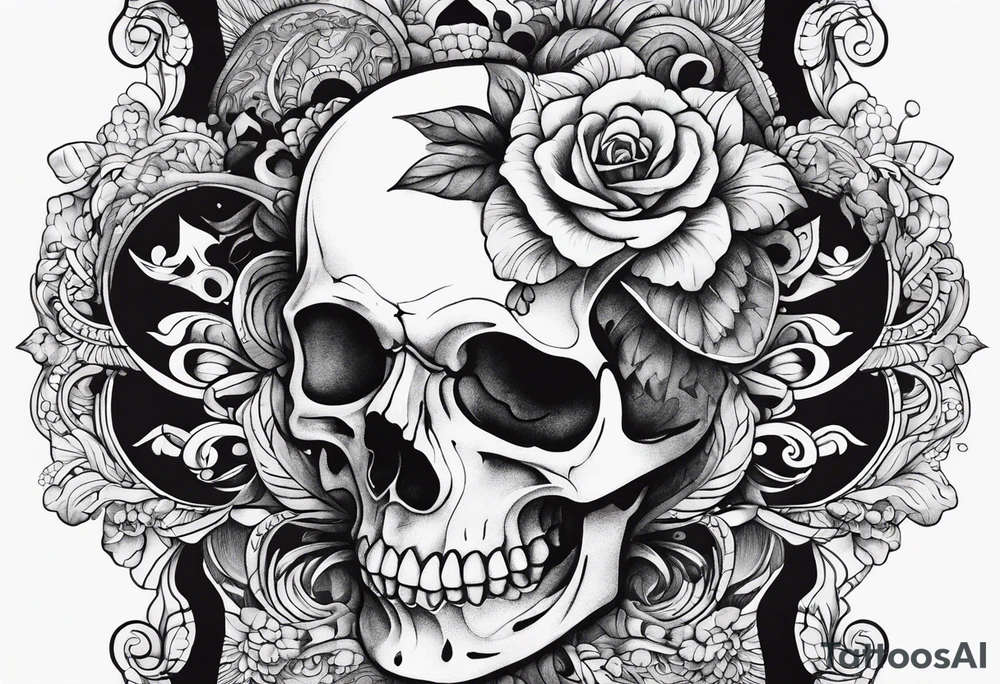 half visceral heart plus
 half skull tattoo idea