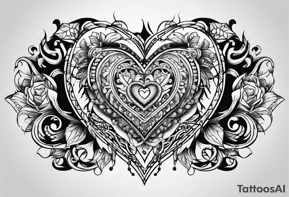 Small tattoo with the name: kaimani with a heart tattoo idea