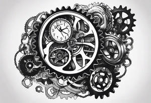 bicycle gear and chain as watch around wrist tattoo idea