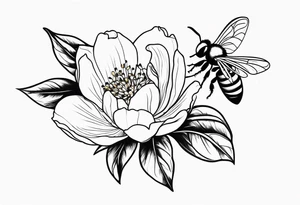 Lily rose with rose bud honey bee peony arm cuff tattoo idea