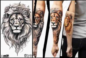 Half lion Half woman tattoo idea