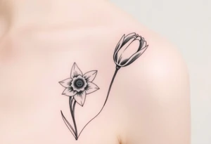 Daffodil and Tulip tattoo idea