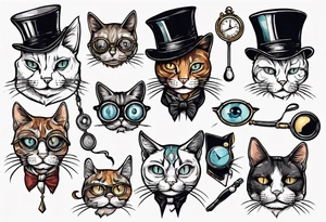 A cat with a monocle tattoo idea