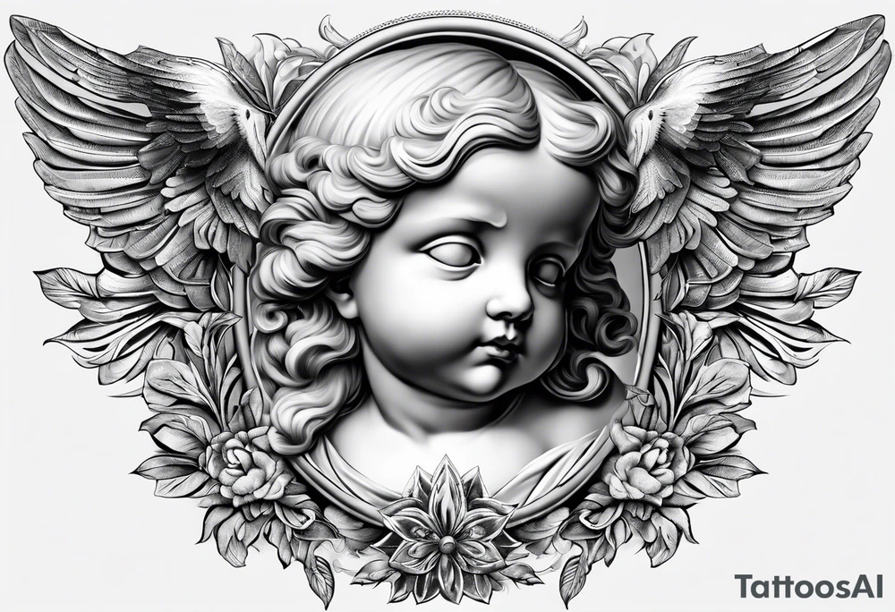 putto, no background tattoo idea