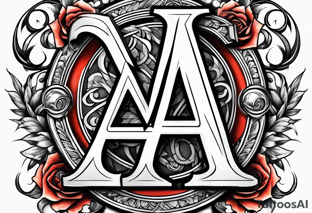 the letters A and R together tattoo idea