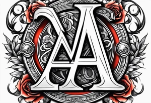 the letters A and R together tattoo idea