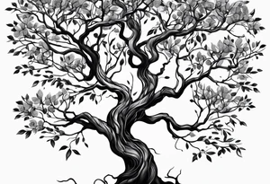 Left side tree branches tattoo idea