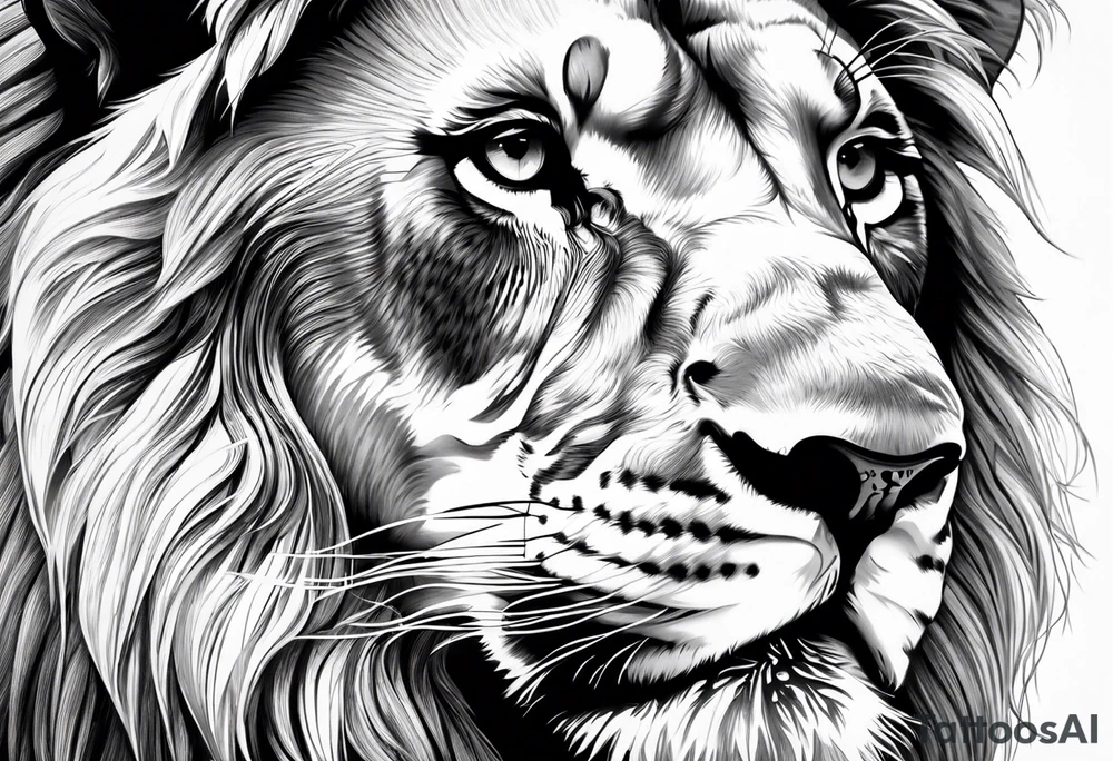 Lion face tattoo idea