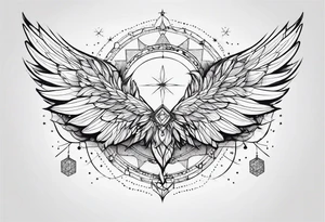 Constellation, wing , snow , géométric , flowe tattoo idea