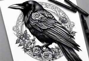 Goth girl raven garden tattoo idea