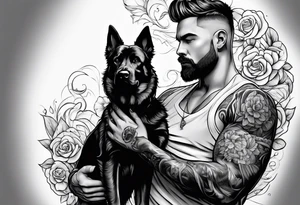 A man and his dog tattoo idea