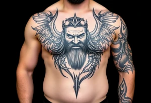 Bray Wyatt the Fiend center piece with tribal surrounding covering up old tattoo tattoo idea