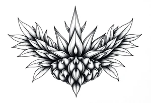Majestic crown pineapple vagina anus tattoo idea