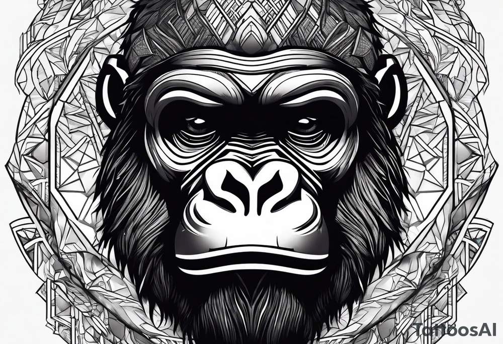 gorilla with a mask tattoo idea