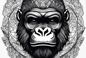 gorilla with a mask tattoo idea