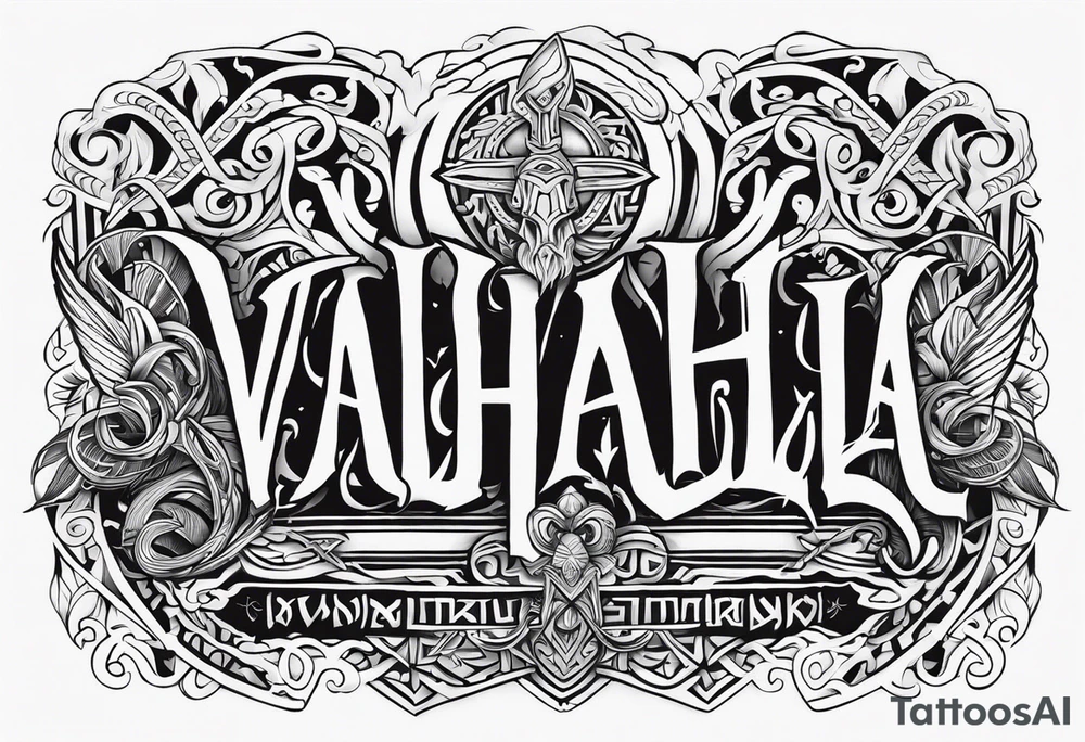Valhalla viking gods tattoo idea