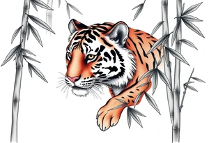a cleverly hidden tiger, hard to see
in the bamboo forest tattoo idea