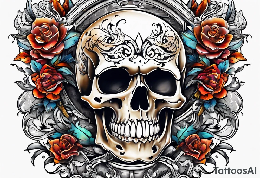 skeleton running from the world tattoo idea