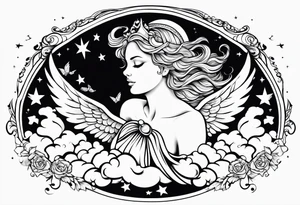 angel on a cloud tattoo idea