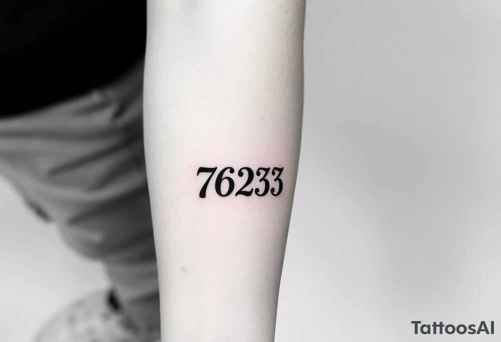 76 2323 written out tattoo idea