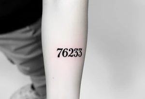 76 2323 written out tattoo idea