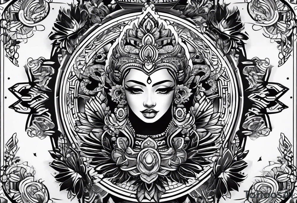 black, manyhands, tattoo idea