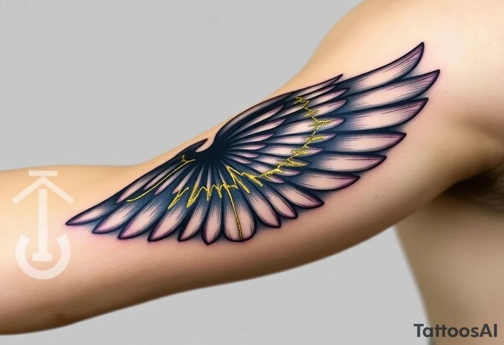 Mended Wing (kintsugi)
A feathered wing with fine hairline “cracks” that are filled (not shattered) in a gold-effect line. Reads: healed + stronger.
Tiny text option along the radius: “grace made strong” (2 Cor 12:9) or simply “still rising.” tattoo idea
