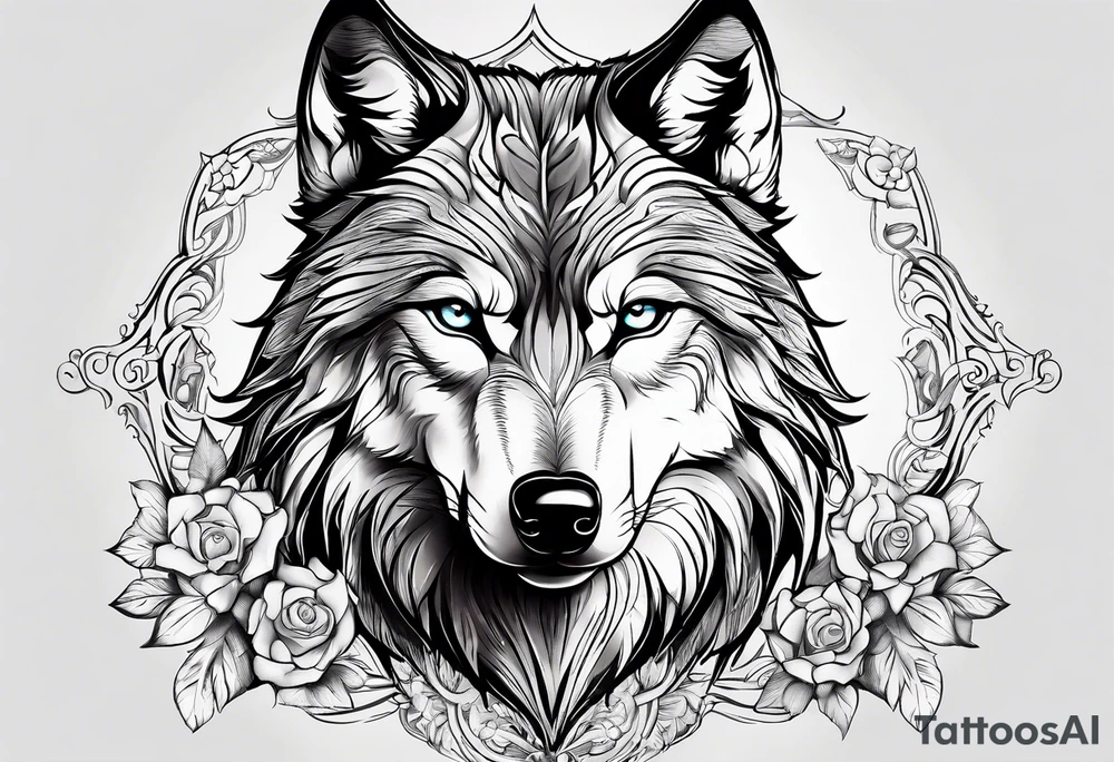 wolf left hand, knigh right hand tattoo idea
