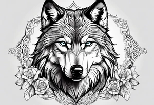 wolf left hand, knigh right hand tattoo idea